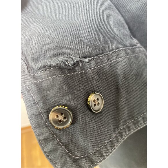 Filson Cotton Black Button Down Shirt Mens Size L Collar Casual Hunting Hiking - Picture 8 of 13